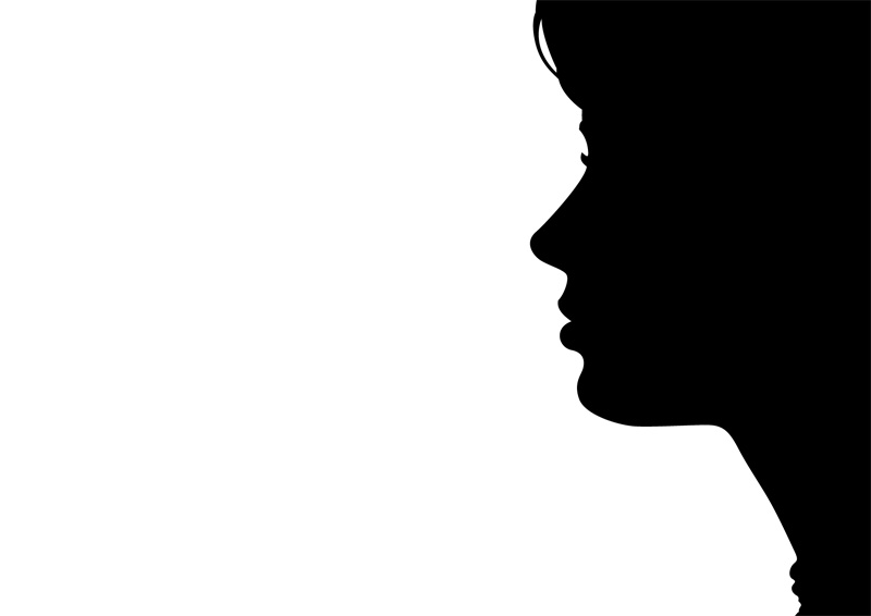 Woman Face Silhouette Drawing : Face Silhouette Woman Vector Clipart