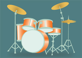 Drums free vector illustration