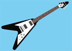 Gibson flying V guitar vector illustration
