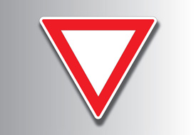 Give way line free vector sign