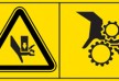 Hand damage danger - warning factory signs