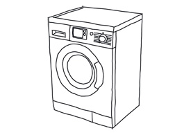 Line art washing machine free vector illustration