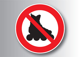 No roller skates allowed free vector sign