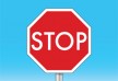 Stop sign with blue sky background vector