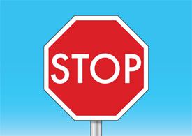 Stop sign with blue sky background vector