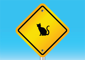 Cat warning sign free vector illustration thumb