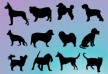 Dogs silhouettes free vector illustration thumb
