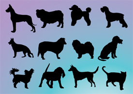 Dogs silhouettes free vector illustration thumb