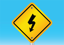 Electricity warning sign free vector illustration thumb