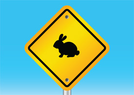 Rabbit warning sign free vector illustration thumb