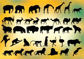 37 animal silhouettes - thumb