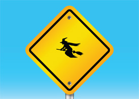 Beware of witch sign - free vector illustration - thumb