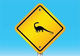 Dinosaur warning sign free vector illustration thumb