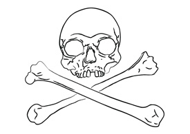 Line art skull free vector illustration thumb