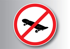 No skateboard sign - free vector illustration - thumb