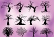 Creepy trees free vector silhouettes