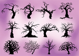 Creepy trees free vector silhouettes