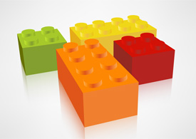 Lego cubes free vector icon