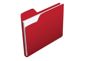 Red folder vector icon
