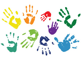 Handprints - colorful vector art