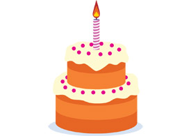 Birthday cake free vector drawing - thumb