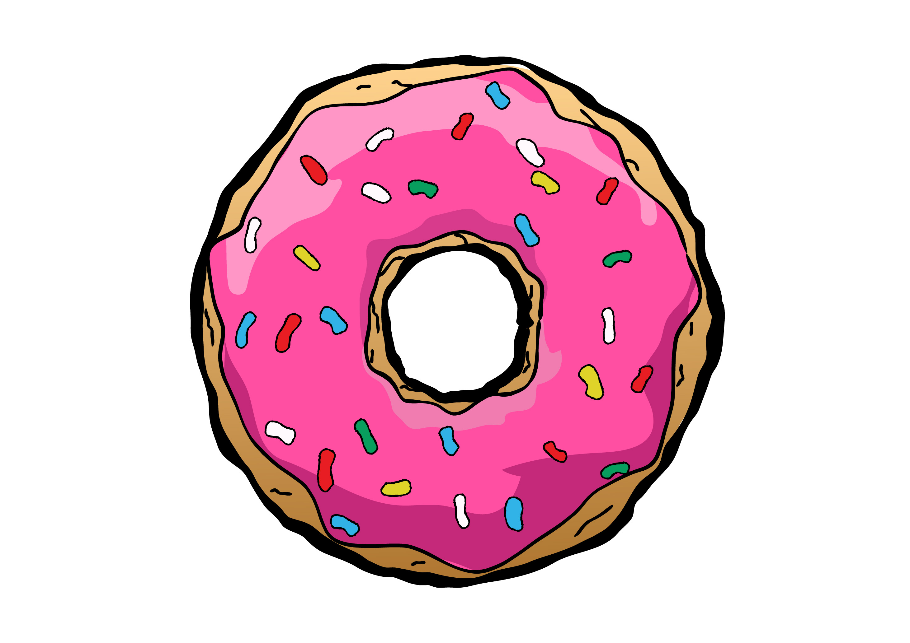 Donut Dibujado A Mano Ilustraci N De Dibujos Animados Vector Premium ...