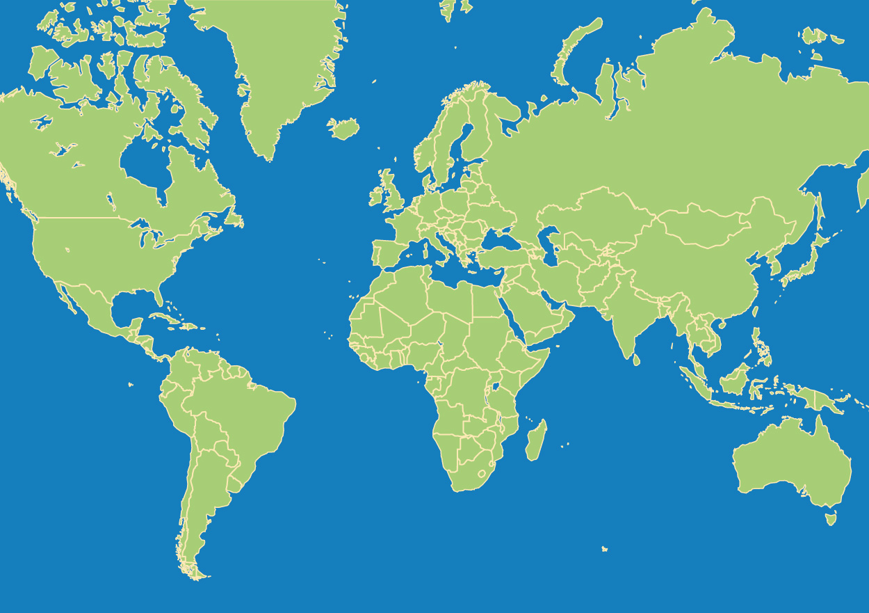 Vector World Map With Countries - Map of world