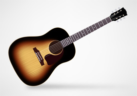 Gibson J-45 True Vintage Acoustic Guitar Free Vector