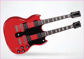 EDS 1275 Double Neck Gibson Guitar Free Vector
