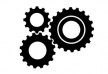 3 Black Gear Wheels Free Vector Icon