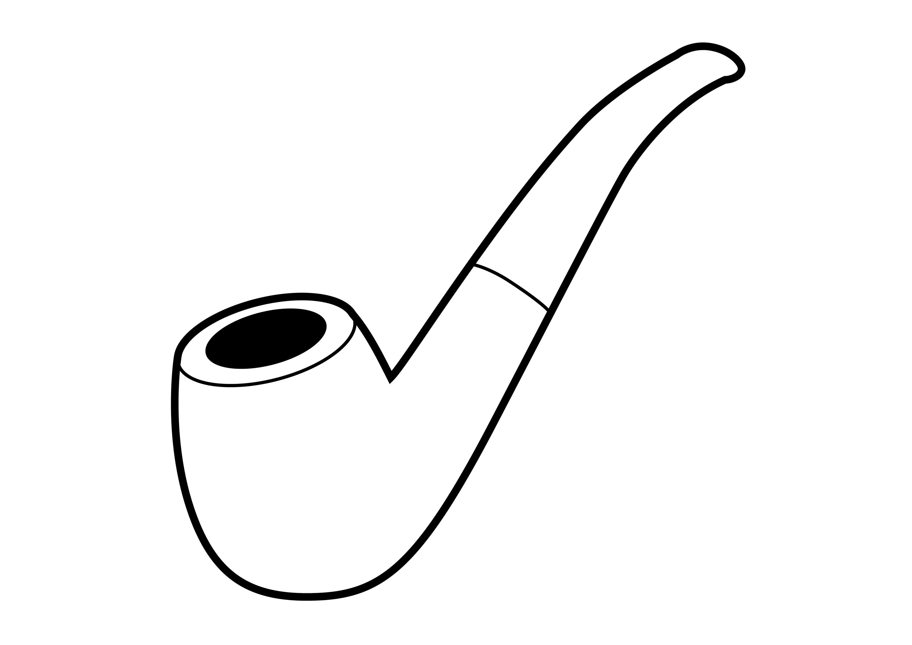 smoking-pipe-outline-vector-illustration