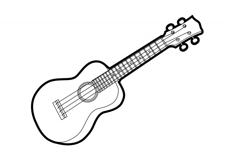 Ukulele Outline Vector Illustration