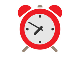 Red Alarm Clock Flat Icon