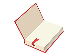 Open Book With Ribbon Marker