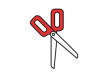 Red Scissors Outline Vector