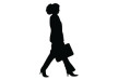 Walking Woman With Bag Silhouette