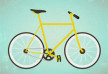 Yellow Flat Bike With Grain Texture