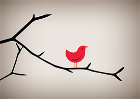 Bird On a Limb vector illustration