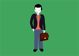 Man With Briefcase Cartoon Character