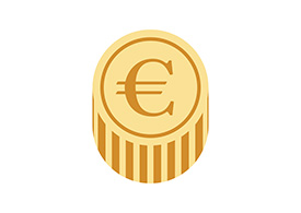Flat Euro Coin Vector