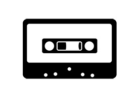 Black And White Audio Tape Vector