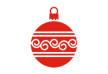 Flat Christmas Ball With Ornament
