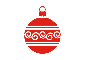 Flat Christmas Ball With Ornament