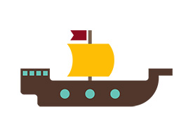 Flat Ship Illustration
