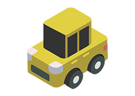 Funny Simple Isometric Yellow Car