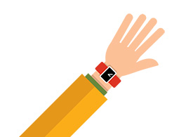 Hand Wearing a Smartwatch Flat Vector