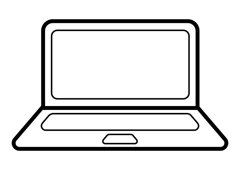 Outline Notebook Computer Vector Icon