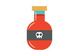 Poison Bottle Flat Vector Illustration