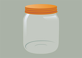 Transparent Empty Glass Jam Jar