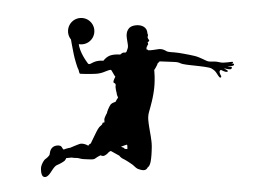 Basketball Player Black Silhouette On White Background